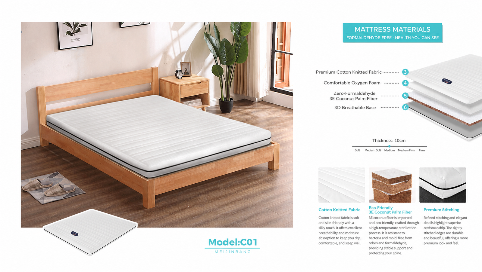 Model C01 mattress construction details